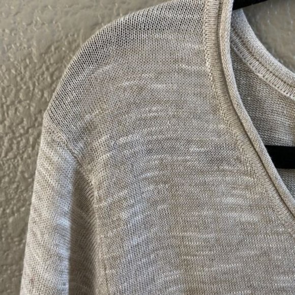 Soft Surroundings Linen Blend Tunic Sweater Asymmetric Beige Wheat Size large - Picture 4 of 9